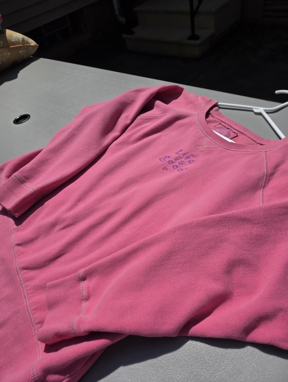 Life is Good Women's Pink Crewneck Sweatshirt - Picture 8 of 11